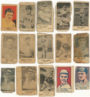 1920s-1930s "W"-Strip Cards Collection (39) Including Ruth and Other Hall of Famers 